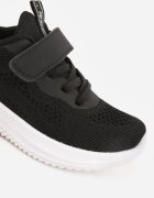 apawwa Pantofi Sport Negru-Alb Sneakers cu Perforații și Talpă în Relief Uriltora