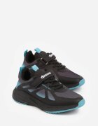 apawwa Pantofi Sport Negru-Bleumarin Sneakers cu Model Geométric Phalilopei