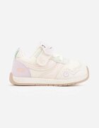 apawwa Pantofi Sport Sneakers Bej cu branț din piele și aplicații 3D Calonisse