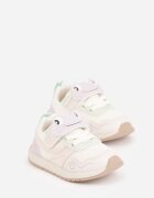 apawwa Pantofi Sport Sneakers Bej cu branț din piele și aplicații 3D Calonisse