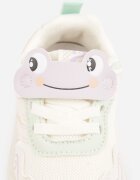 apawwa Pantofi Sport Sneakers Bej cu branț din piele și aplicații 3D Calonisse