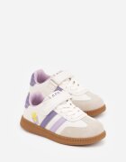 apawwa Pantofi Sport Sneakers Bej cu Branț din Piele și Curele și Cartofi Prăjiți Petheleia