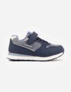 apawwa Pantofi Sport Sneakers Bleumarin cu Branț din Piele și Inserții din Plasă Phaethiax