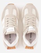 apawwa Pantofi sport sneakers cu scai și branț din piele Ladru Bej