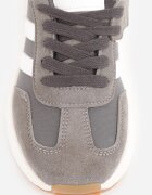 apawwa Pantofi sport sneakers cu scai și branț din piele Ladru Gri
