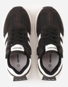 apawwa Pantofi sport sneakers cu scai și branț din piele Ladru Negri