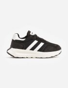 apawwa Pantofi sport sneakers cu scai și branț din piele Myrietara Negri