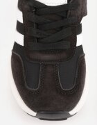 apawwa Pantofi sport sneakers cu scai și branț din piele Myrietara Negri