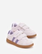 apawwa Pantofi Sport Sneakers Mov cu Talpă din Piele Inscripții și Curele Nemoreli