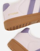 apawwa Pantofi Sport Sneakers Mov cu Talpă din Piele Inscripții și Curele Nemoreli