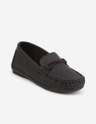 apawwa Pantofi tip mocasin cu branț din piele și șnur decorativ Osoen Negri