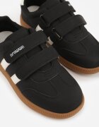 apawwa Sneakers Negri cu branț din piele și curele decorative Menilane