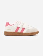 apawwa Sneakers Sport Portocalii cu Branț din Piele cu Inscripții și Benzi Nemoreli