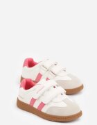 apawwa Sneakers Sport Portocalii cu Branț din Piele cu Inscripții și Benzi Nemoreli