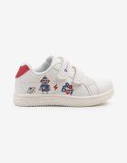 bacio&bacio kids Adidași sport Alb-Roșu cu închidere cu scai și motiv desen animat Divosta