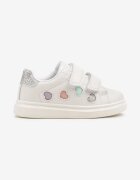 bacio&bacio kids Pantofi Sport Adidași Alb-Argintiu Decorați cu Inimi de Sclipici Uladwena