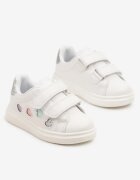 bacio&bacio kids Pantofi Sport Adidași Alb-Argintiu Decorați cu Inimi de Sclipici Uladwena