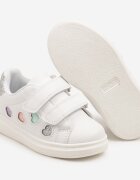 bacio&bacio kids Pantofi Sport Adidași Alb-Argintiu Decorați cu Inimi de Sclipici Uladwena