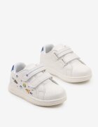bacio&bacio kids Pantofi Sport Alb-Albaștri cu Scai și cu Motiv Desenat Divosta