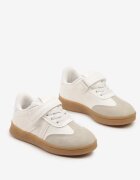 bacio&bacio kids Pantofi Sport Alb-Bej Sneakerși în Stil Tenis cu Dungi Lavlevi