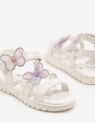 bacio&bacio kids Sandale Albe cu Fluturi 3D și Zirconii Clelianne