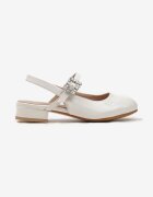 bacio&bacio kids Sandale Albe Lăcuite Cu închidere în jurul gleznei Cu ornament cu zirconii Brenu