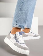 badoxx Adidași Alb-Gri Din Piele cu Fermoar Decorativ Tillirella