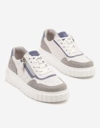 badoxx Adidași Alb-Gri Din Piele cu Fermoar Decorativ Tillirella