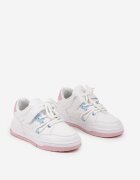 badoxx Pantofi Sport Alb-Roz Plati Sneakers cu Scai cu Model Geometric și Sireturi Terevan