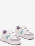 badoxx Pantofi sport Alb-Violet cu închidere scai și inserții decorative Meribelles