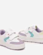 badoxx Pantofi sport Alb-Violet cu închidere scai și inserții decorative Meribelles