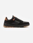 badoxx Pantofi sport negri Sneakers decorați cu embosare și inscripții Hermala