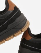 badoxx Pantofi sport negri Sneakers decorați cu embosare și inscripții Hermala