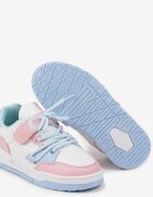 badoxx Pantofi Sport Sneakerși Plati Alb-Albastre cu Scai cu Model Geometric și cu Șireturi Terevan
