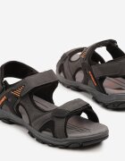 badoxx Sandale Gri-Portocalii Sport cu Branț din Piele cu Model Geometric Natasena