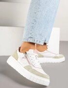 badoxx Sneakers Albi-Verzi din Piele cu Fermoar Decorativ Tillirella