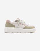 badoxx Sneakers Albi-Verzi din Piele cu Fermoar Decorativ Tillirella