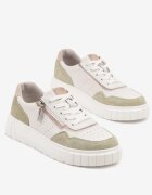 badoxx Sneakers Albi-Verzi din Piele cu Fermoar Decorativ Tillirella