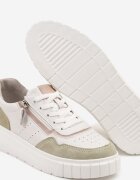 badoxx Sneakers Albi-Verzi din Piele cu Fermoar Decorativ Tillirella