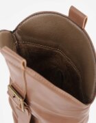 ballada Botine cowboy încrețite maro cu carâmb ce imită piciorul pantalonului Ilosa