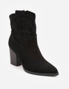 ballada Botine Negre cu toc stil cowboy cu sclipici Remitha