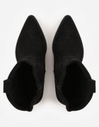 ballada Botine Negre cu toc stil cowboy cu sclipici Remitha