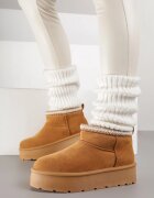 ballada Cizme de zăpadă Maro pe Talpă Groasă Decorate cu Broderie Sewnella