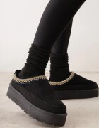 ballada Cizme de zăpadă Negre Căptușite pe Platformă cu Broderie Decorativă Reitenna