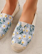 ballada Espadrile Albastre cu împletitură și broderie florală Alenara