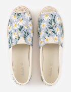 ballada Espadrile Albastre cu împletitură și broderie florală Alenara