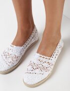 ballada Espadrile Albe Perforate pe Talpă din Împletitură Satisfyinglys