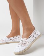 ballada Espadrile Albe Perforate pe Talpă din Împletitură Satisfyinglys