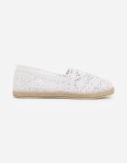 ballada Espadrile Albe Perforate pe Talpă din Împletitură Satisfyinglys