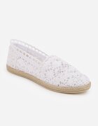 ballada Espadrile Albe Perforate pe Talpă din Împletitură Satisfyinglys